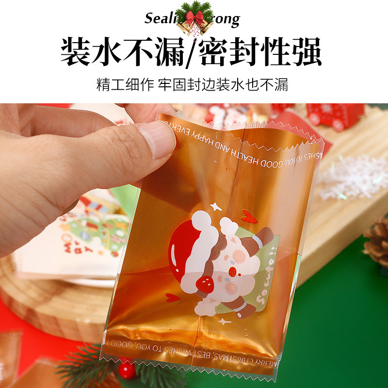 スノーフレーククリスプ機械密封包装袋クリスマスキャンディー密封袋焼き菓子袋ギフトキャンディー包装袋 100 個|undefined