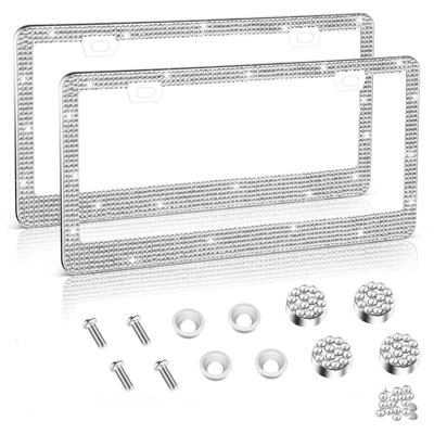 License plate holder/license plate holder: US standard diamond-studded stainless steel car