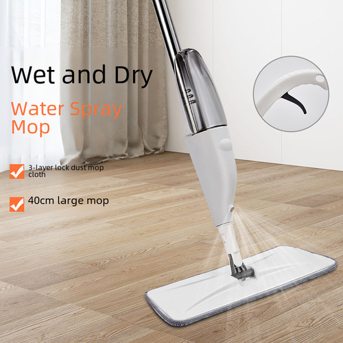Cross-border spray mist drag mop dry and wet two-in-one rotating flat mop household wash-free one-mop clean floor cleaning magic tool