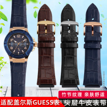 适配盖儿斯真皮手表带男W0040G3/0247G3/0040G7牛皮表链配件22mm