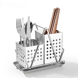 Chopsticks Holder 304 Stainless Steel Wall-mounted Draining Rack Household Chopsticks Cage Kitchen Spoon Storage Box Chopsticks Box