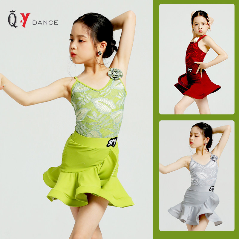 High-end Latin dancewear 2025 summer new style for girls, professional stylish training and performance dance outfit set