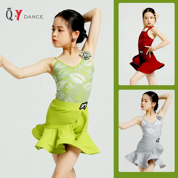 High-end Latin dancewear 2025 summer new style for girls, professional stylish training and performance dance outfit set