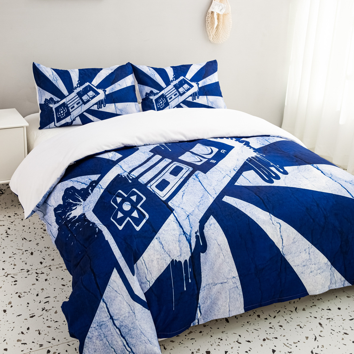 外贸外贸家纺床上用品亚马逊美国中东轻奢数码印花三件套被套批发