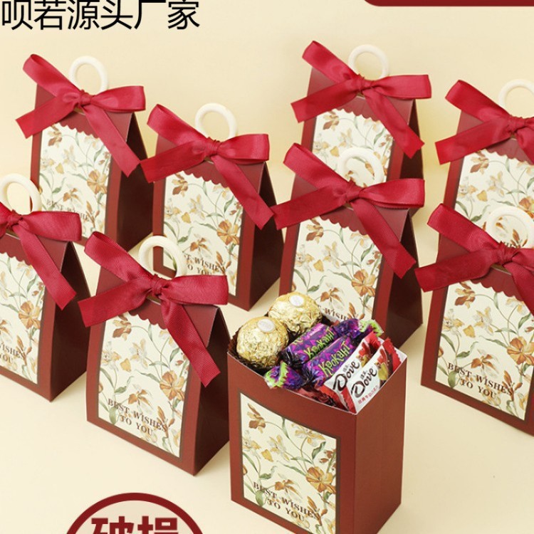 结婚盒装含糖婚礼混合成品手提喜糖礼盒婚糖伴手礼欧式感奶糖包装