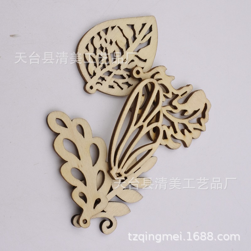 5cm de alto variedad de botones de madera en forma de hoja decoraciones mixtas de madera en forma de hoja 10 piezas un paquete