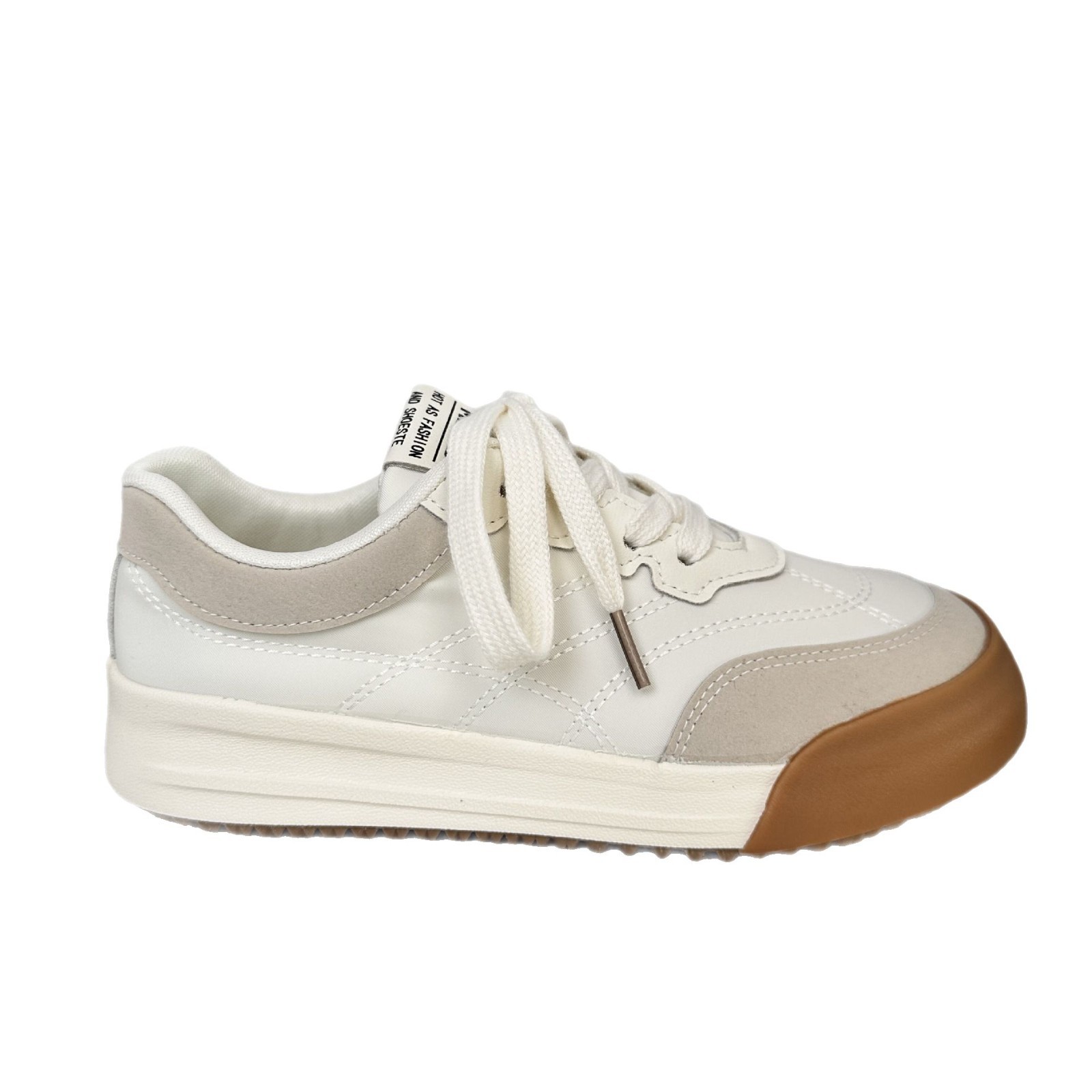 6648 zapatos blancos de suela gruesa para mujer con falda 2025 primavera nuevo estilo diseño de nicho casual ligero, transpirable y versátil