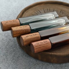 旅行香水瓶按压喷雾瓶便携小样喷瓶10ml高档胡桃木分装瓶激光LOGO