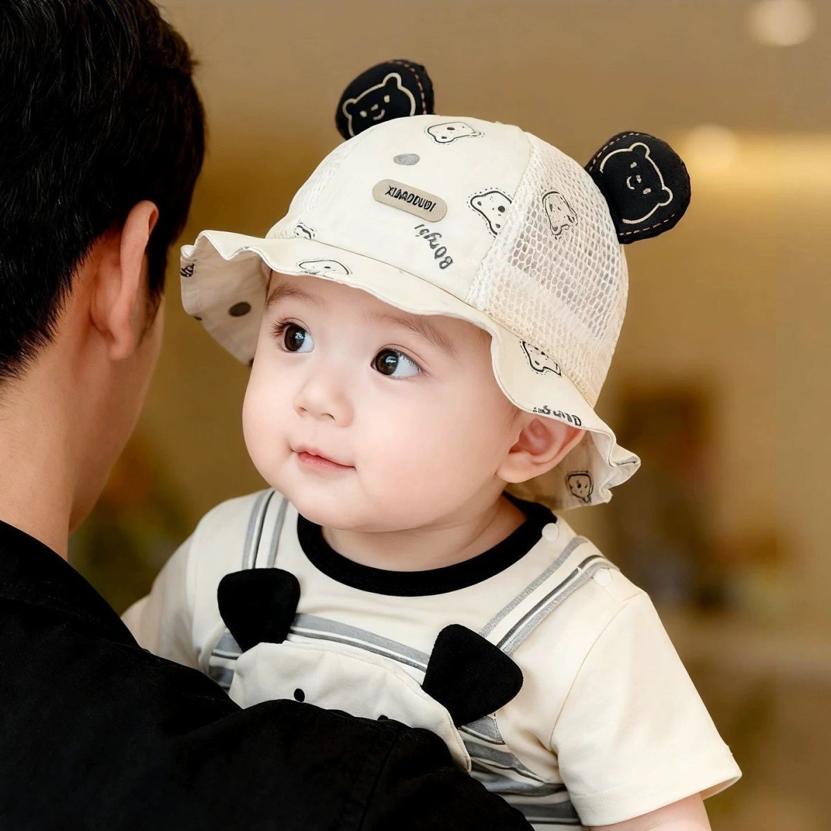 婴儿帽子春秋季薄款宝宝男遮阳帽渔夫帽婴幼儿防晒帽太阳帽夏季