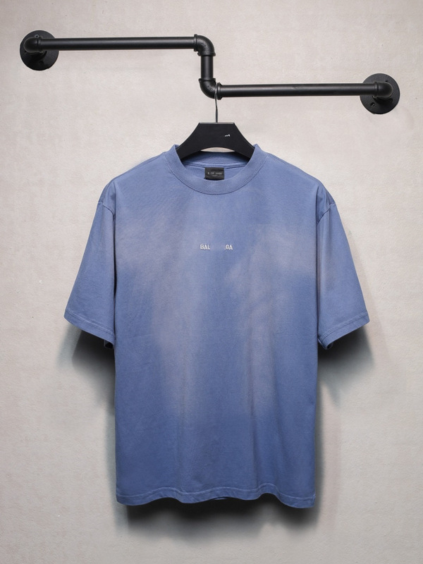 B's Paris 正規版 25SS 新品 前後グラデーション文字刺繍半袖Tシャツ 男女兼用 トレンド万能OS|undefined