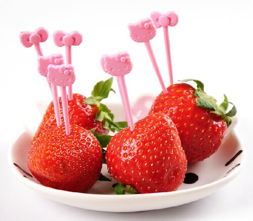 Cute fruit fork fruit pick creative set cartoon flower pick ins girl heart baby fruit insert creative home use