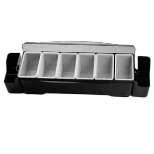Jinde Manufacturer Bar Seasoning Box Divided Fruit Box Fruit Box Milk Tea Shop Three-Compartment Fruit Box Seasoning Box with Lid