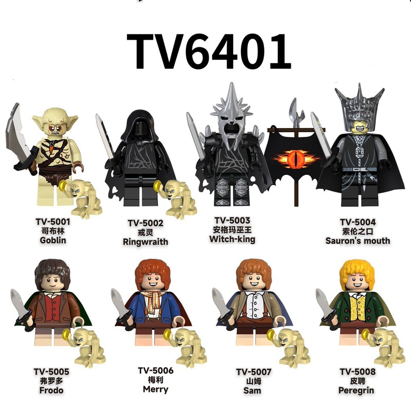 Tv6401 Tv and Movie Series Rings of the Eldrim Goblin Angmar Witch King Building Block Figures
