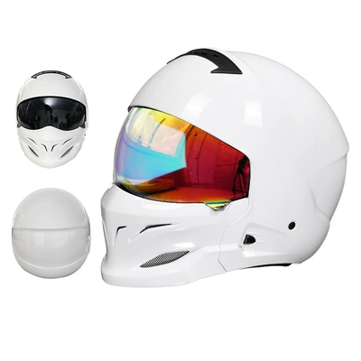 All-Season Scorpion Helmet Combination Half – Motosiklet kaskı (dəbilqə) - 856-extra-white-colorful-mirror-m55-56