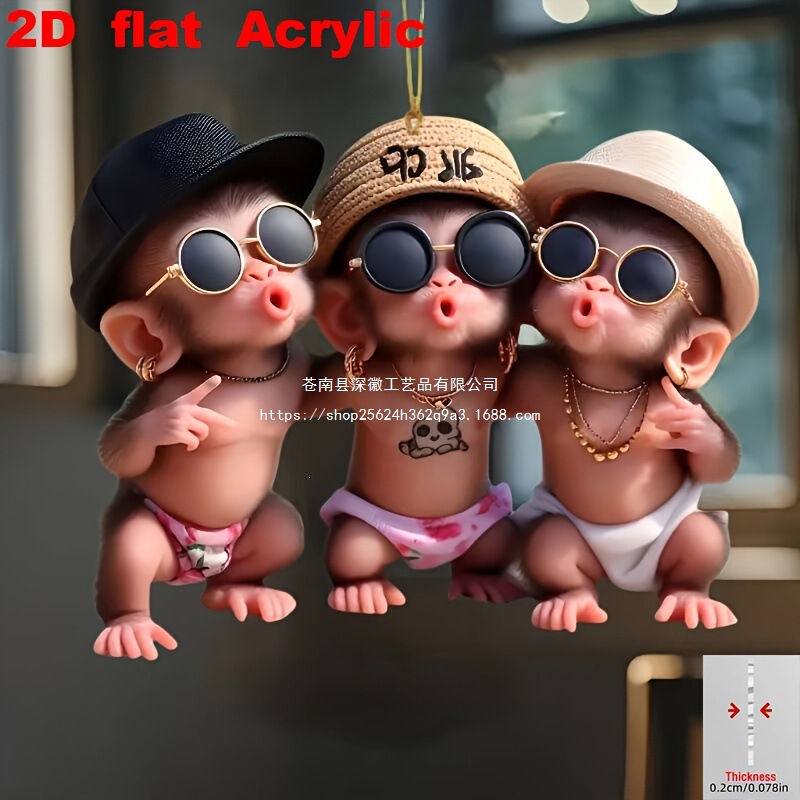 Spring-Themed Car Accessories Suitable for Cross-Border Decoration, Decorative Pendants, Keychains, and Three Interesting Monkey Garden Decorations Spring-Themed Car Accessories Suitable for Cross-Border Decoration, Decorative Pendants, Keychains, and Three Interesting Monkey Garden Decorations