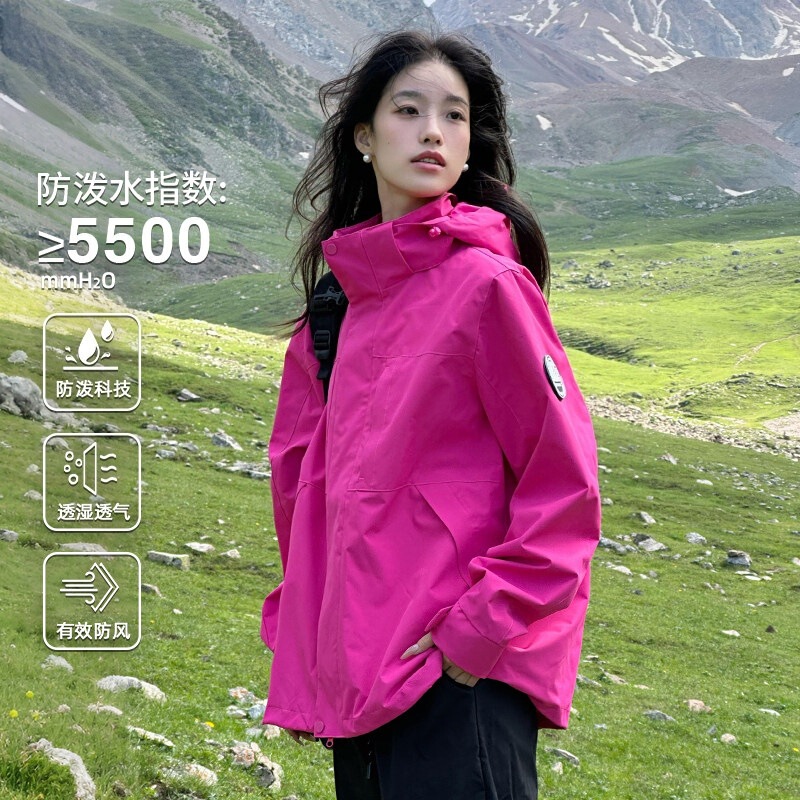 Luotuo Same Style Women's Outdoor Windproof Waterproof Warm 3-in-1 Casual Petite Super Stylish Jacket Men