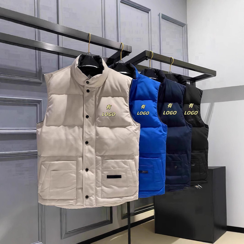 Autumn and Winter New Goose Down Vest High Version Men's and Women's Vest Warm Loose Collar Jacket Canadian 4154