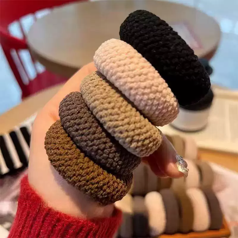 加粗加厚高弹力马尾发圈不伤发发绳高级感头绳无接缝毛巾圈皮筋圈