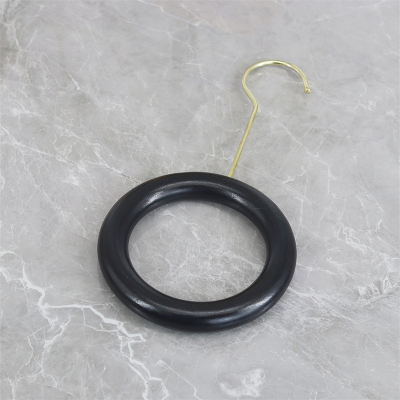 14cm 퓨어 블랙 나무 반지 + 15cm 골드 후크