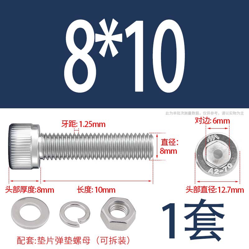 304 acero inoxidable hexagonal socket tuerca junta conjunto alargado cilindro cabeza taza perno tornillo