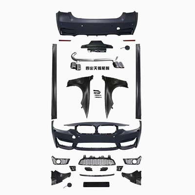 Suitable for BMW 3 Series F30/F35 modified M3 body kit, 3 Series MT front bumper, rear bumper, 320Li front bumper, M body kit (Big Surrounded) - bmw-3-series-m3-front-bumper-rear-bumper-side-skirts-fenders-scorpion-exhaust-tip-comes-with-grille-freight-collect