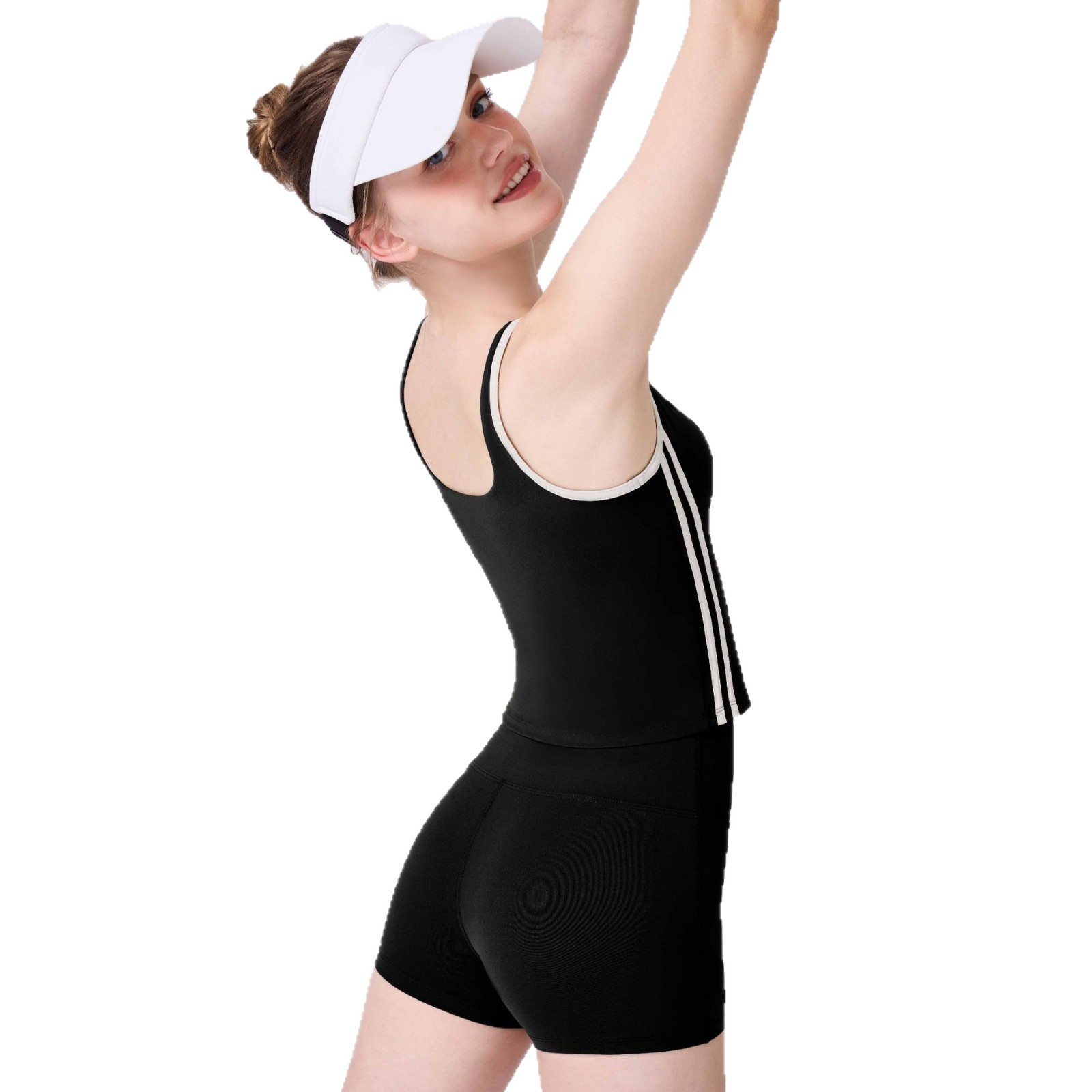 Nuevo tipo de ropa de yoga antichoque de alta resistencia sin marca inferior anti-descalzo de cuello U chaleco deportivo de acondicionamiento físico mujer
