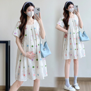 Maternity Dress Summer Fashion New Style dress Summer Tide Mom High-Style Small Stylish Loose Age-Reducing Skirt
