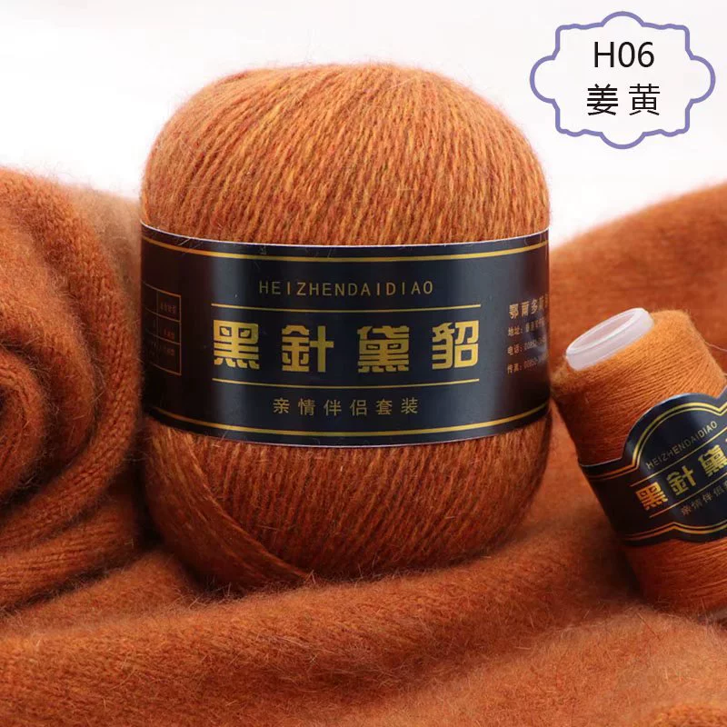 Черная вязка иглой из норки 6+6, ручная вязка, среднеплотная длинная норковая шерсть кашемир, натуральная, мультицвет по выбору