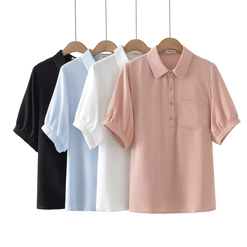 2025 новая летняя женская рубашка большого размера с короткими рукавами для полных девушек, простой повседневный пуловер, свободный топ с короткими рукавами 186