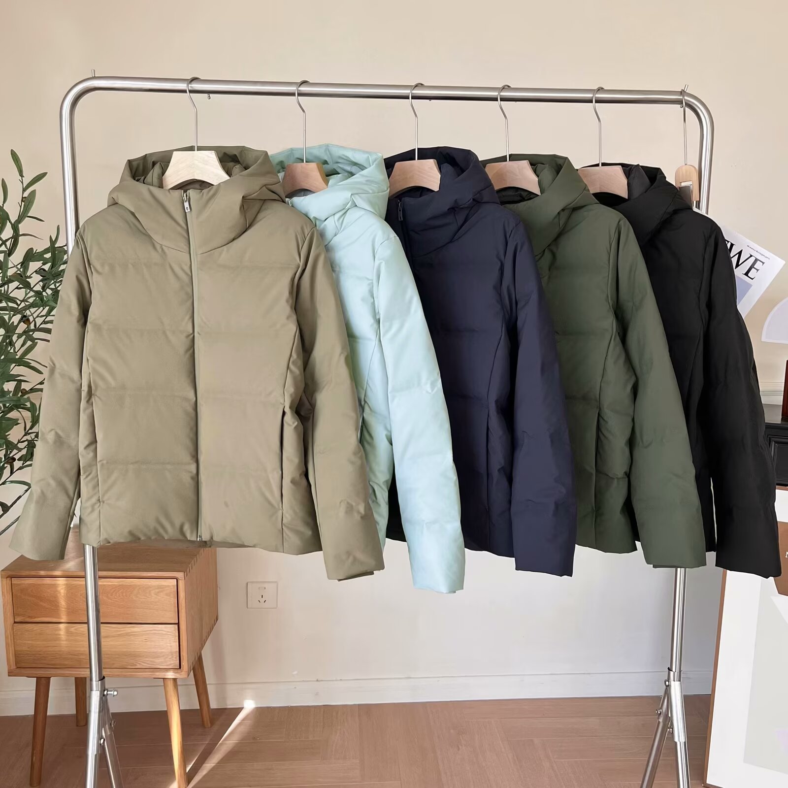 2024 autumn and winter new warm casual jacket seamless down jacket men's hooded thick coat men's SY470077