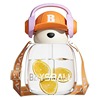 Plastic capacious headphones, cute high quality straw with glass, gradient, wholesale