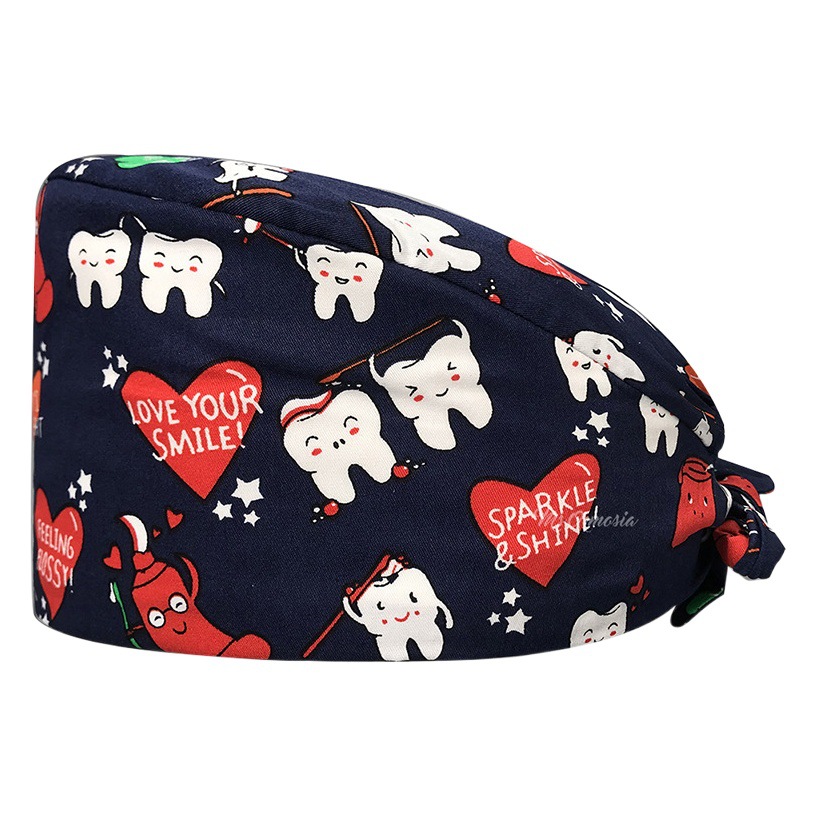 Gorro de algodón puro con estampado de estetoscopio, transpirable, para dentista, hospital, médico, enfermera, dropshipping de Amazon para hombres y mujeres