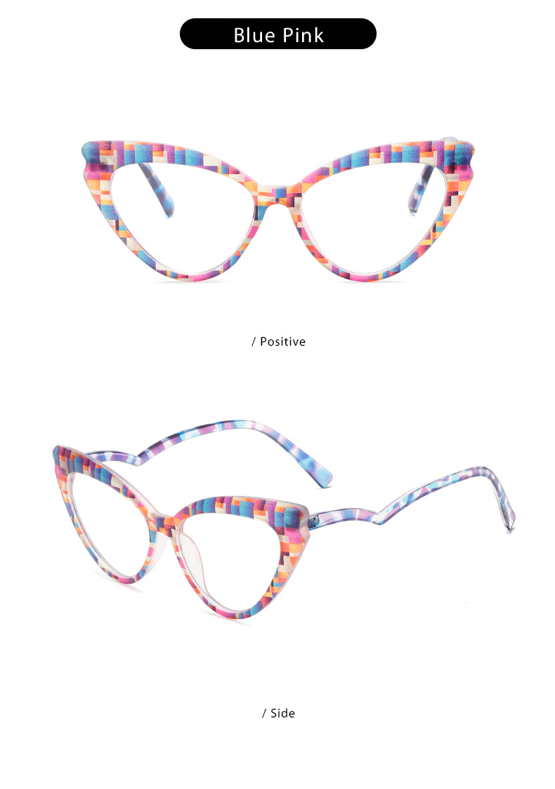 55g Weight Full Frame Glasses Structure Glasses Classification PC Lens Material Butterfly Frame Glasses Style Daily, Street Occasion Color Block Pattern All Seasons Season Unisex Gender Vintage Style, Simple Style Style Vintage Style Simple Style Color Block PC Butterfly Frame Full Frame Optical Glasses 10