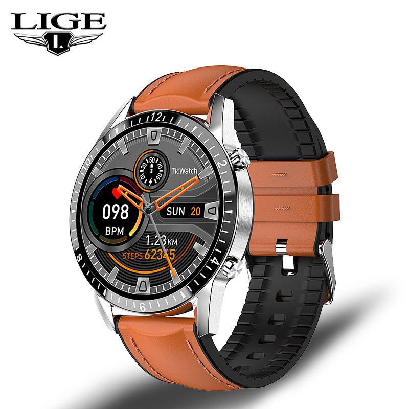 LIGE reloj inteligente para hombre Bluetooth paso contando Detección de frecuencia cardíaca reloj pulsera inteligente comercio electrónico transfronterizo 0189