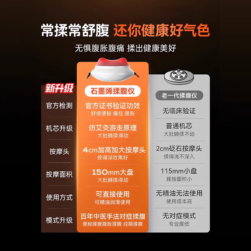 腹部按摩神器震动加热按摩仪助消化便秘热敷揉腹仪全自动暖宫按摩|undefined