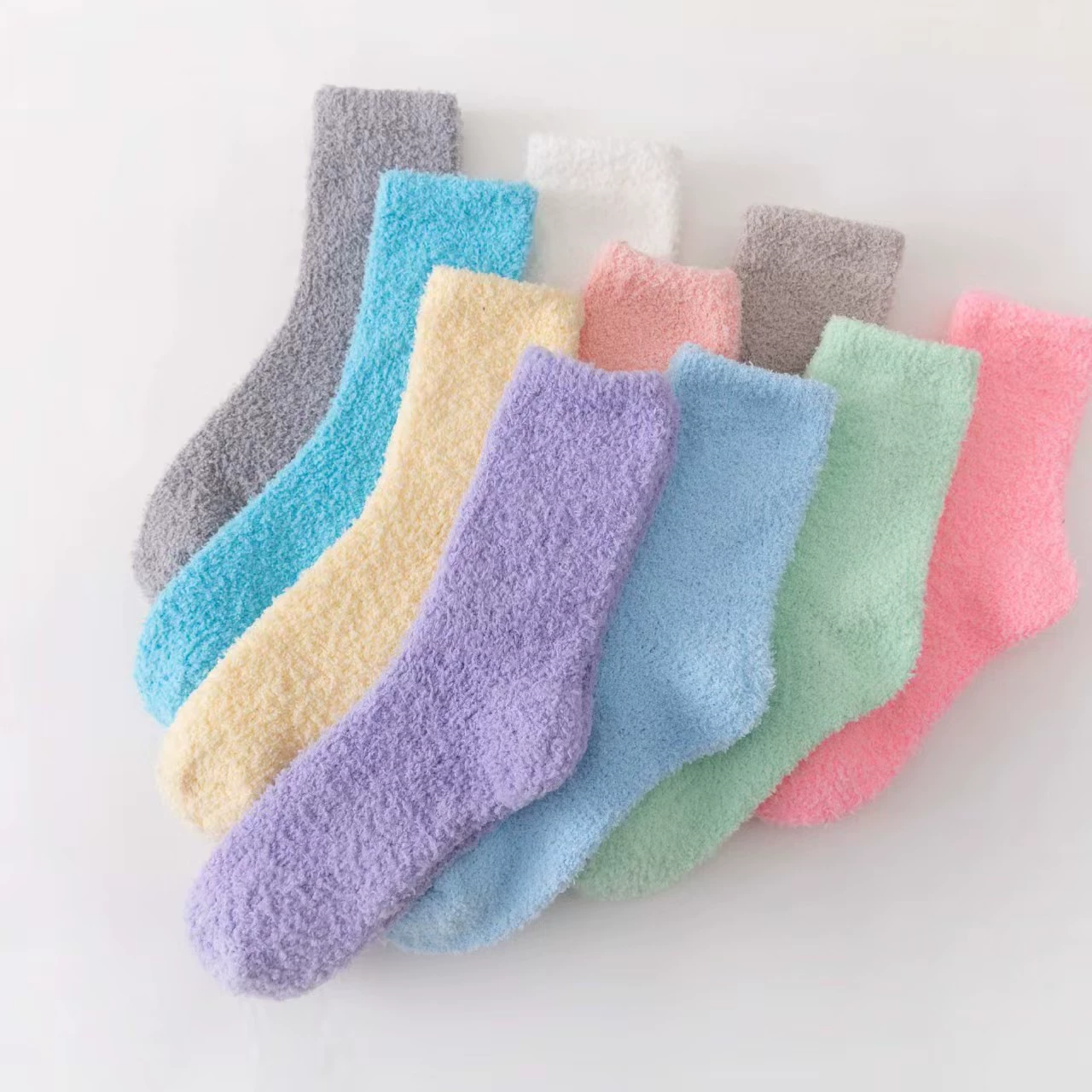Деми-сезонные тёплые носки из кораллового бархата, one size, мягкие плюшевые