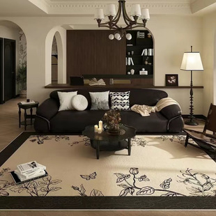 French Carpet Living Room Light Luxury High-End Sofa Coffee Table Floor Mat Bedroom Bedside Blanket Home Waterproof Wipeable and Washable