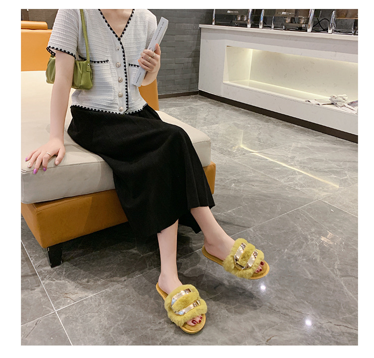 new flat-heel home furnishing plush slippers nihaostyle clothing wholesale NSPE68464