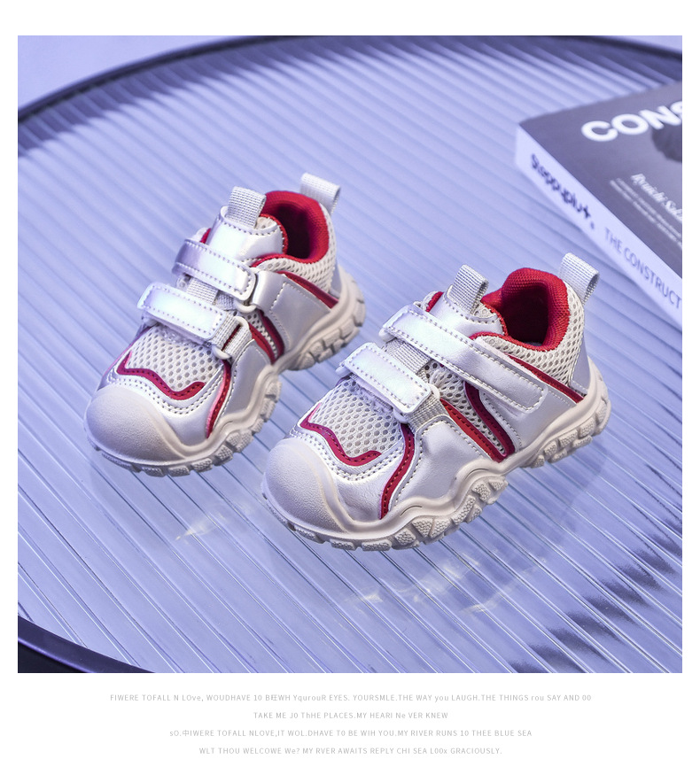 Chunky sneakers för barn luftig mesh med halkfri sula_voghion.com