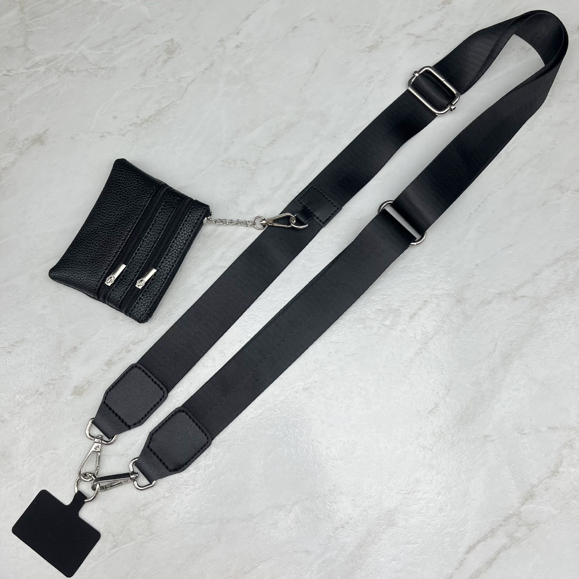 Phone case, strap on a lace, suspenders, universal wallet