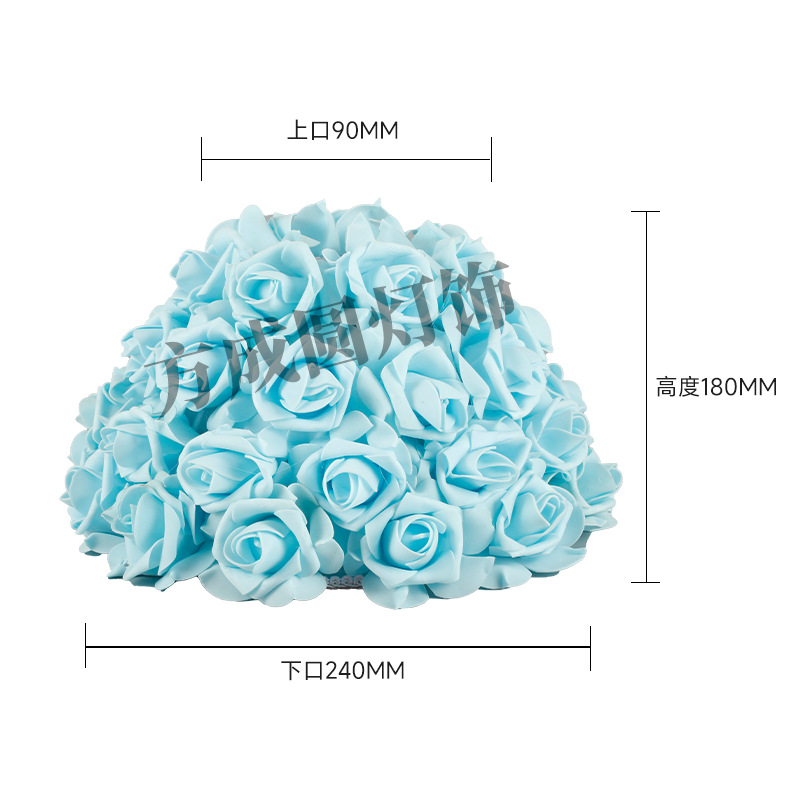 Pantalla de lámpara de bola de flores transfronteriza atmósfera romántica cubierta de lámpara de cabecera de dormitorio decoración de flor de rosa creativa lámpara de escritorio pantalla de lámpara de pie