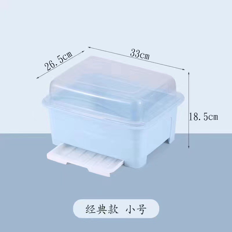 透明碗柜装碗筷收纳盒放碗箱沥水碗盘置物架子厨房碗碟收纳架带盖|undefined