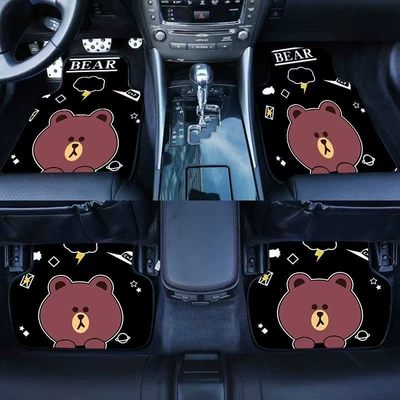 Car Mat – Universal Foot Pad - lightning-brown-bear-main-driver-single-piece-5064cm