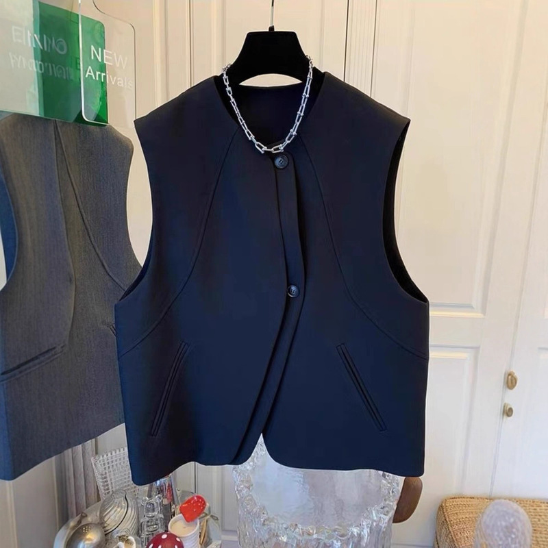 High-End Sleeveless Suit Vest Jacket for Women 2025 Autumn New Fashion Versatile Outer Vest Vest Top