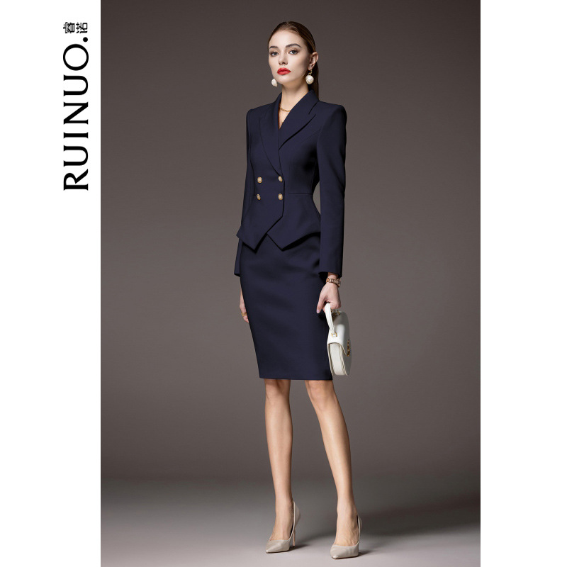 Ruino Suit Dress Women's Spring Stewardess Front Desk Reception Professional Suit Elegant Sales Department Work Clothes Skirt