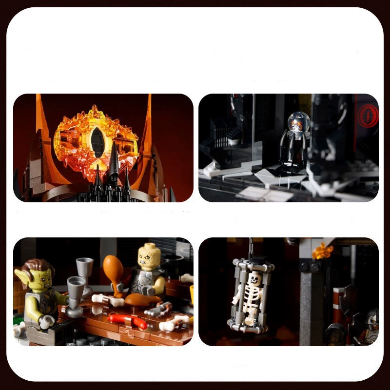 Комплект конструкторов, совместимый с LEGO Creative Architecture MOC Кольцо Король Баладу, большая чёрная башня, маленькие детали, строительные блоки