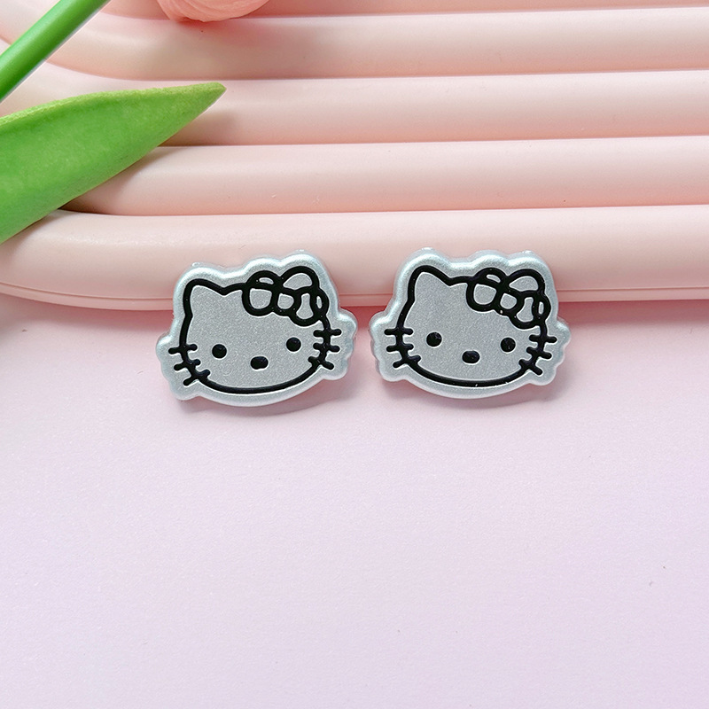 ニッチな黒と白のリボン水滴楕円形アクセサリー DIY 手作り素材ヘアピン水玉アクセサリーホールシューズマッチング|undefined