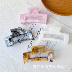 新款水墨色镂空矩形鲨鱼夹发卡新中式后脑勺抓夹2025新款发饰女