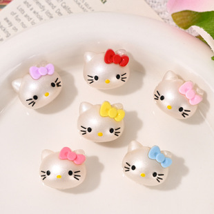 Cartoon rubber kt cat beaded cute pen accessories diy bag chain mobile phone chain key chain loose beads material