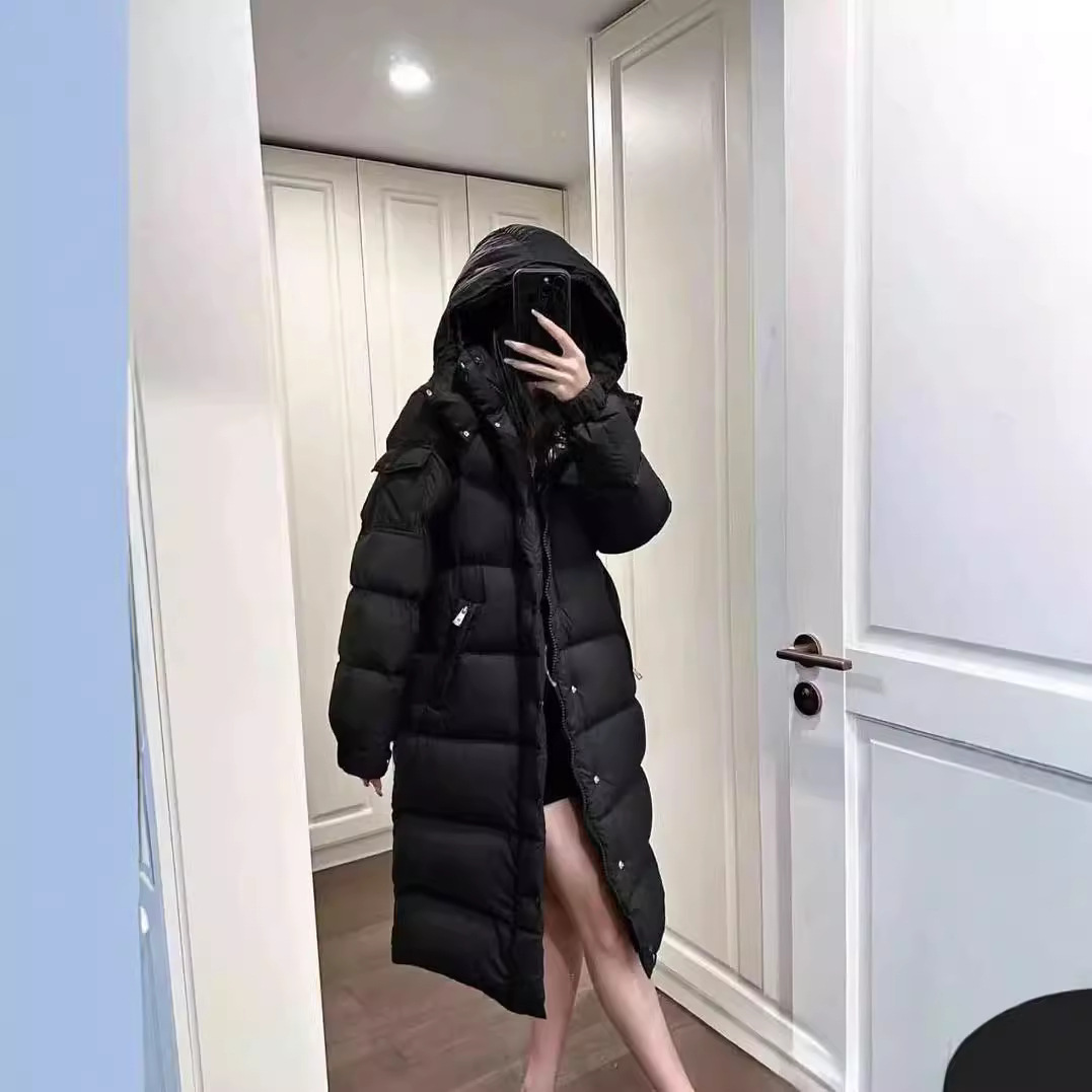 《毒家现货》正确版 M家哑光雾面磨砂羽绒男女同款连帽长款羽绒服